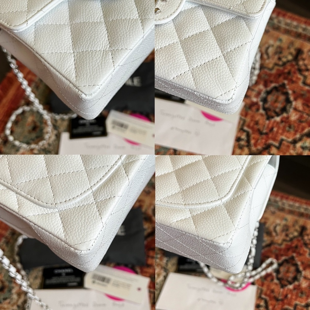 ❌SOLD-payment plan❌Chanel Classic Caviar Mini Square White Flap Bag - Picture 7 of 10